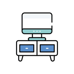 Tv Stand vector icon stock illustration