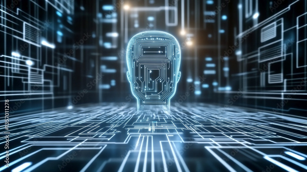 Poster thoughts visualized as glowing neural networks in a futuristic healthcare setting