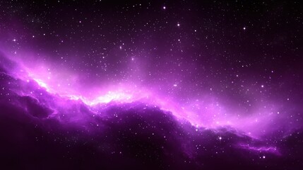 Obraz premium Purple nebula with bright glowing cosmic dust and stars