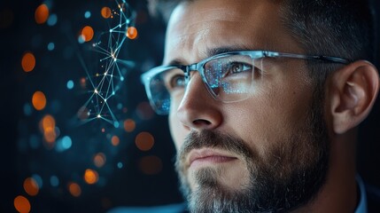 Security Concept with Futuristic Technology Elements