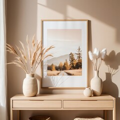 Minimalist Home Decor with Pampas Grass and Cotton Flowers