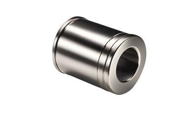 Neodymium magnet in a cylindrical shape with a smooth metallic finish, isolated on a empty plain background
