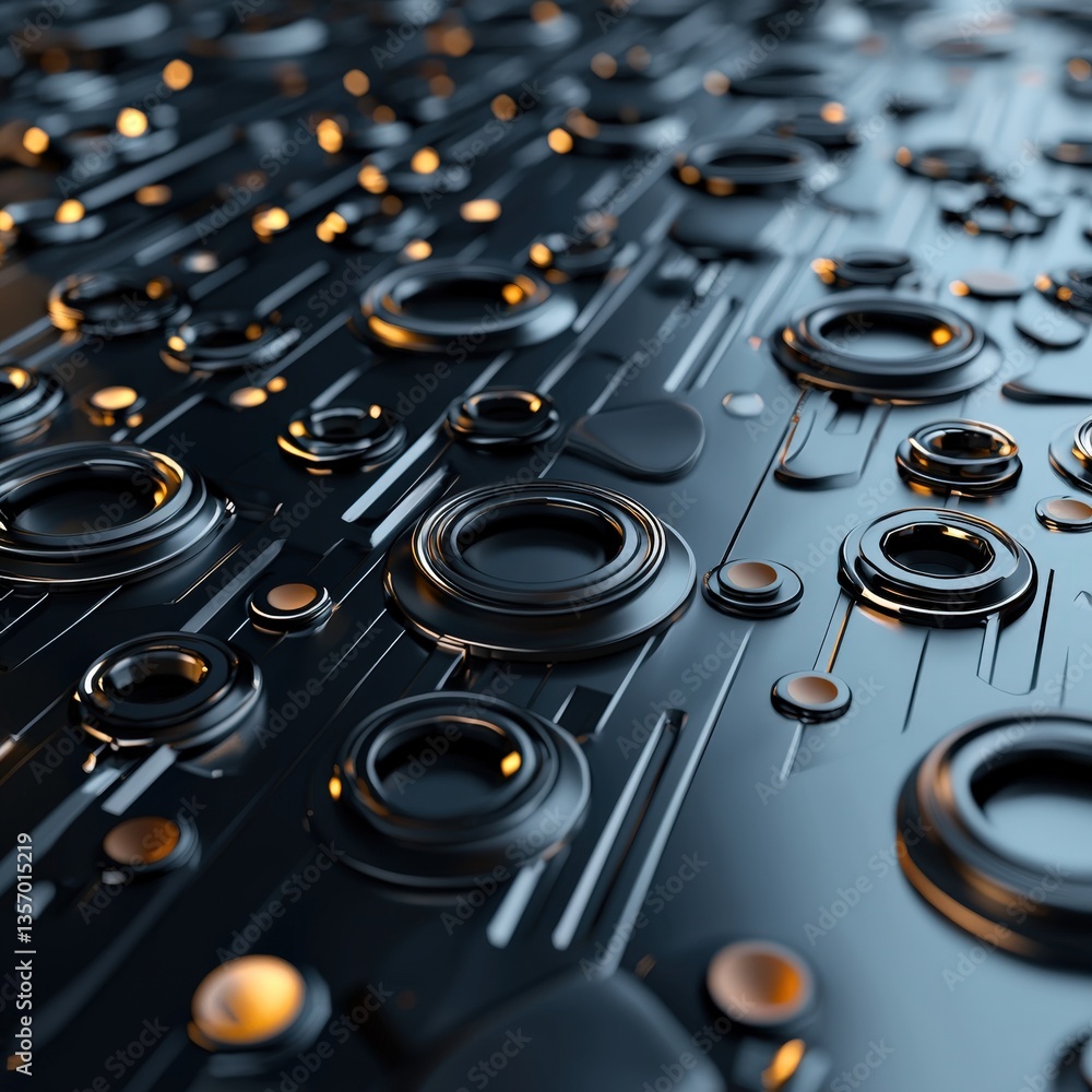 Poster a 3d rendering of a card design with metallic finishes and dynamic lighting