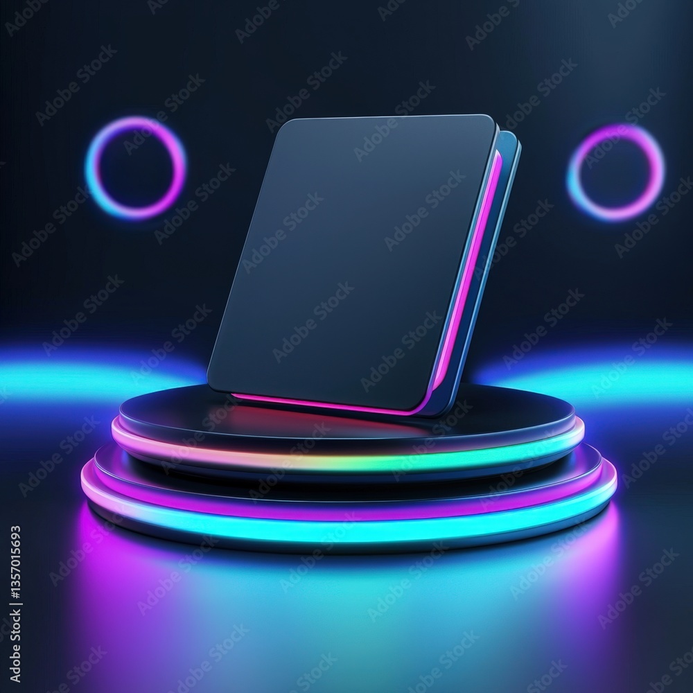 Poster a 3d rendering of a card design with metallic finishes and dynamic lighting