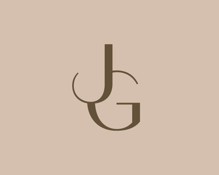 JG letter logo icon design. Classic style luxury initials monogram.