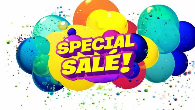 A colorful image of bubbles with the words "Special Sale" written in white. The bubbles are in various sizes and colors, and the text is in a bold font