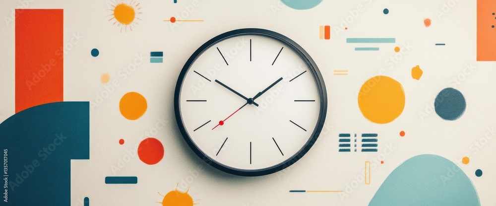 Poster a simple clock on an abstract background