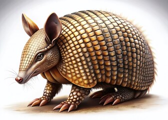 Obraz premium Adorable Armadillo Clipart: High-Resolution Stock Photo of a Detailed Armadillo Illustration