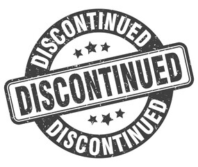 discontinued stamp. discontinued label. round grunge sign