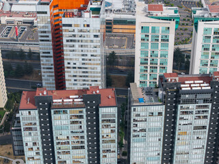 Panoramic drone shots of Santa Fe Cuajimalpa CDMX.