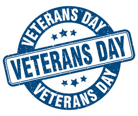 veterans day stamp. veterans day label. round grunge sign