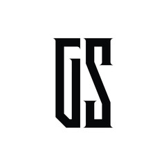 GS monogram logo design letter text name symbol monochrome logotype alphabet character simple logo