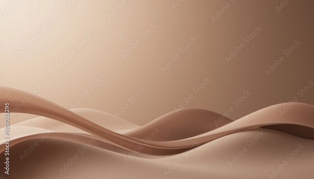 Poster Flowing sands and soft curves abstract landscape digital art serene environment minimalist view soft color palette for calming visuals