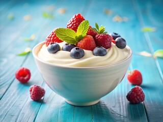 Delicious Yogurt and Berries Bowl, Healthy Breakfast, Food Photography