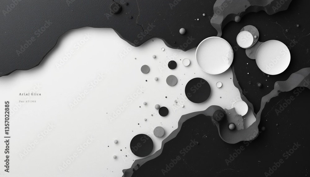 Poster dynamic abstract art composition digital space graphic minimalist environment top-down view modern a