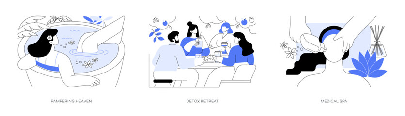 Wellness hotel isolated cartoon vector illustrations se