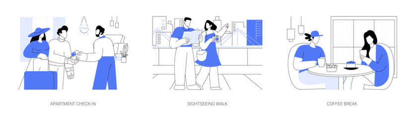 City trip isolated cartoon vector illustrations se