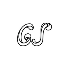 Fototapeta premium GS monogram logo design letter text name symbol monochrome logotype alphabet character simple logo