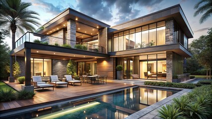 Obraz premium Luxurious Mansion, High-End Home, Estate Design