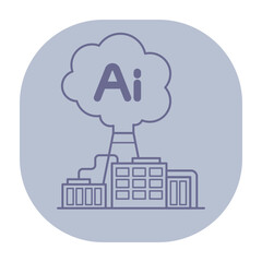 Icon of artificial intelligence, featuring smoke cloud with letters Ai. Innovation and technology in industry concept