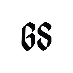 GS monogram logo design letter text name symbol monochrome logotype alphabet character simple logo