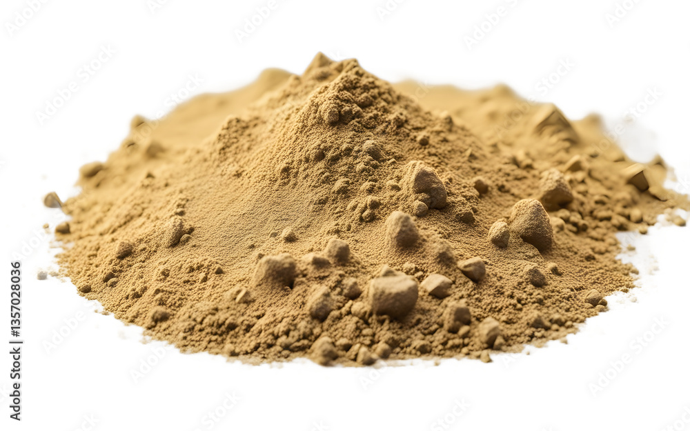 Poster terbium oxide powder with a pale yellow color, isolated on a empty plain background
