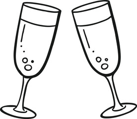 Cheers! Two Champagne Flutes Celebrating a Special Occasion