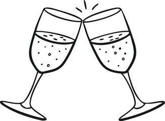 Cheers! Two Champagne Flutes Celebrating a Special Occasion