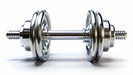 Naklejka premium Chrome Dumbbell Isolated.