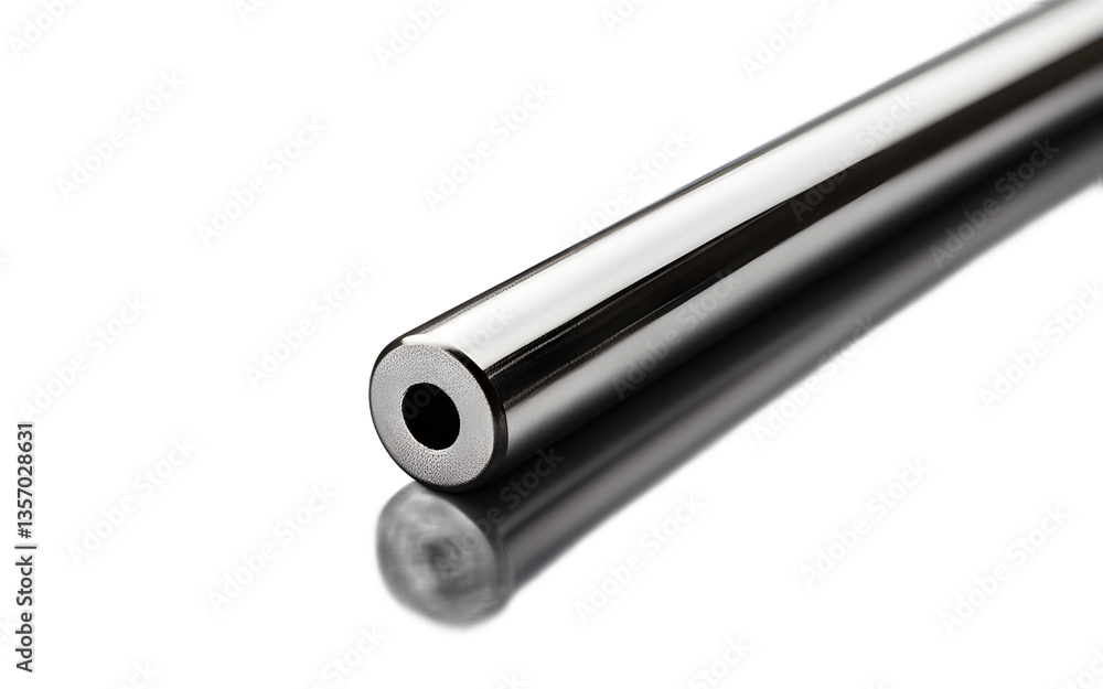 Aufkleber tungsten rod with a dense and heavy metallic sheen, isolated on a empty plain background
