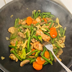 Savor the Delicious StirFried Vegetables Combined with Tender Chicken for a Perfect Meal