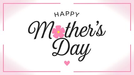 Modern Mother's Day Card with Elegant Script and Floral Accent