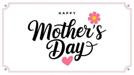 Modern Mother's Day Card with Elegant Script and Floral Accent