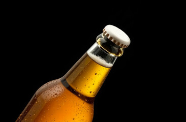 Bottle of beer on a black background