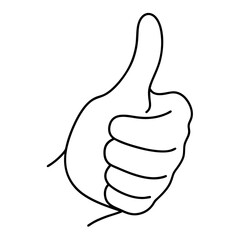 Thumbs up hand gesture icon illustration