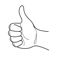 Thumbs up hand gesture icon illustration