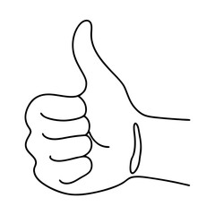 Thumbs up hand gesture icon illustration