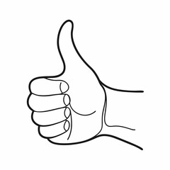 Thumbs up hand gesture icon illustration