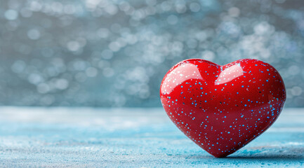 Fototapeta premium red heart on snow