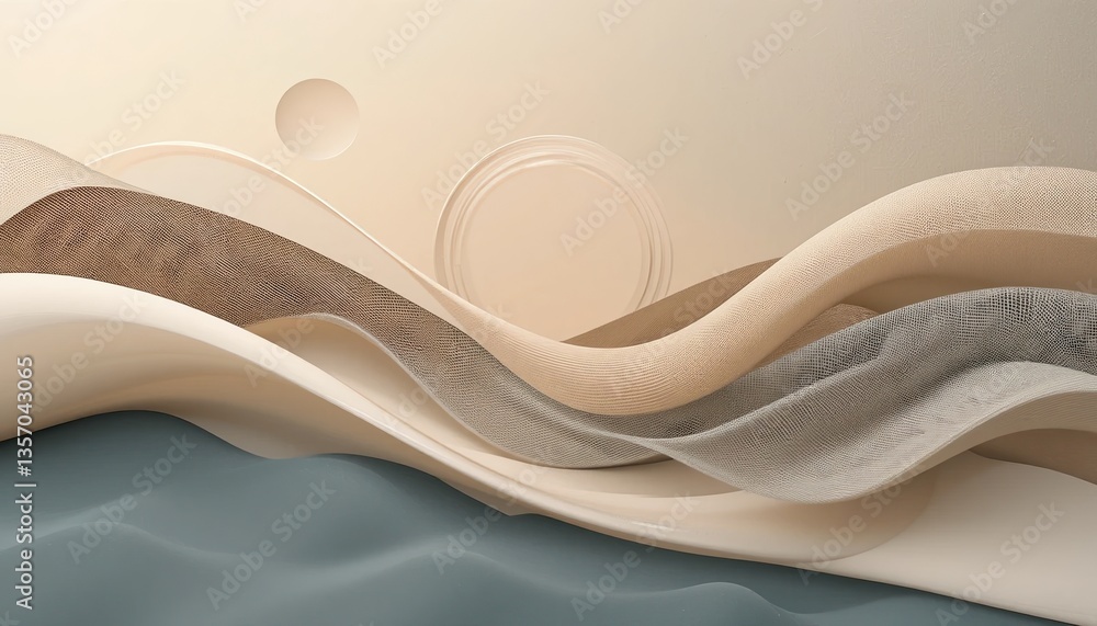 Aufkleber dynamic flowing waves abstract art modern digital space visual design minimalist environment aerial 