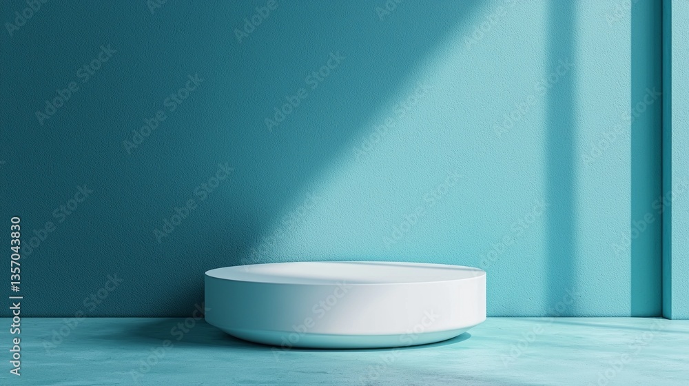 Aufkleber a minimalist scene showcases a white bowl resting on a smooth surface, illuminated by gentle sunligh