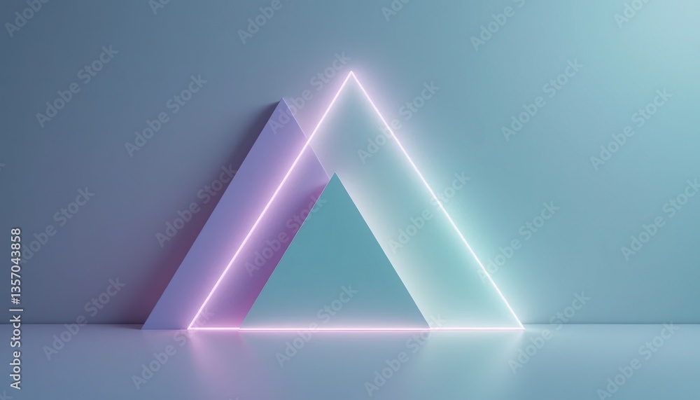 Aufkleber dynamic geometric triangle formation in minimalist space abstract art studio environment contemporar
