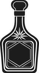 Elegant Decorative Liquor Bottle Silhouette Vector Illustration