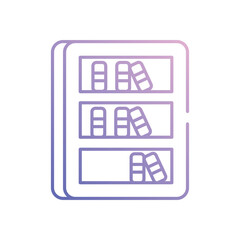 Bookshelf vector icon stock illustration