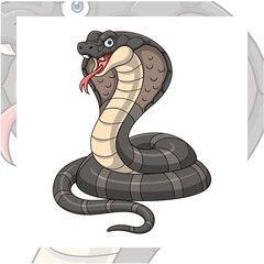 King cobra cartoon mascot character design