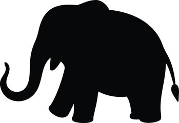 elephant silhouette isolated on white