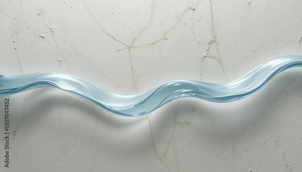 Poster fluid motion of water flowing minimalist studio setting abstract art display calm environment aerial
