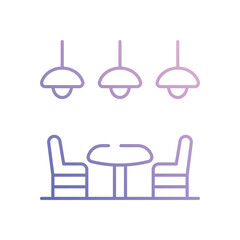 Dining Table vector icon stock illustration