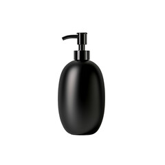 Obraz premium Sleek black pump bottle with a smooth, rounded design, ideal for dispensing lotions or liquid soap.