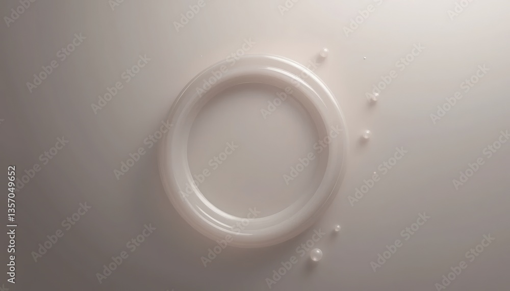 Poster creating a unique visual circular water droplet formation on a smooth surface indoor setting close-u